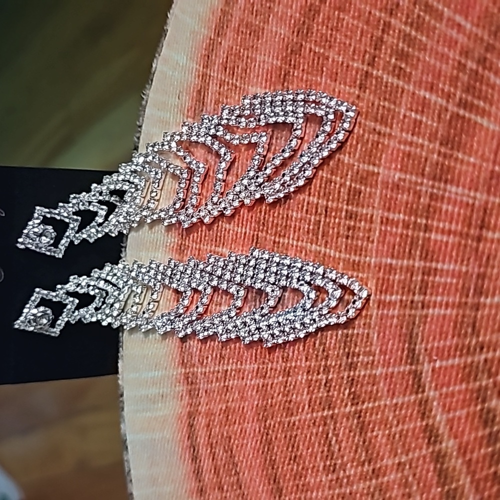 Long Dangle Rhinestone Earrings